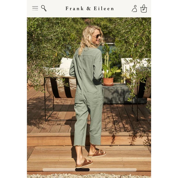 Frank & Eileen Pants - NORTHERN IRELAND Long-Sleeve Jumpsuit Sage Green Medium NWT
